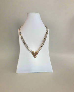 Diagonal Heart Necklace